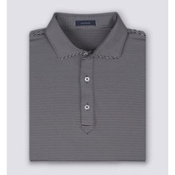 Turtleson Men's Carter Stripe Polo/Golf Shirt Black & White Size Medium - Picture 6 of 7